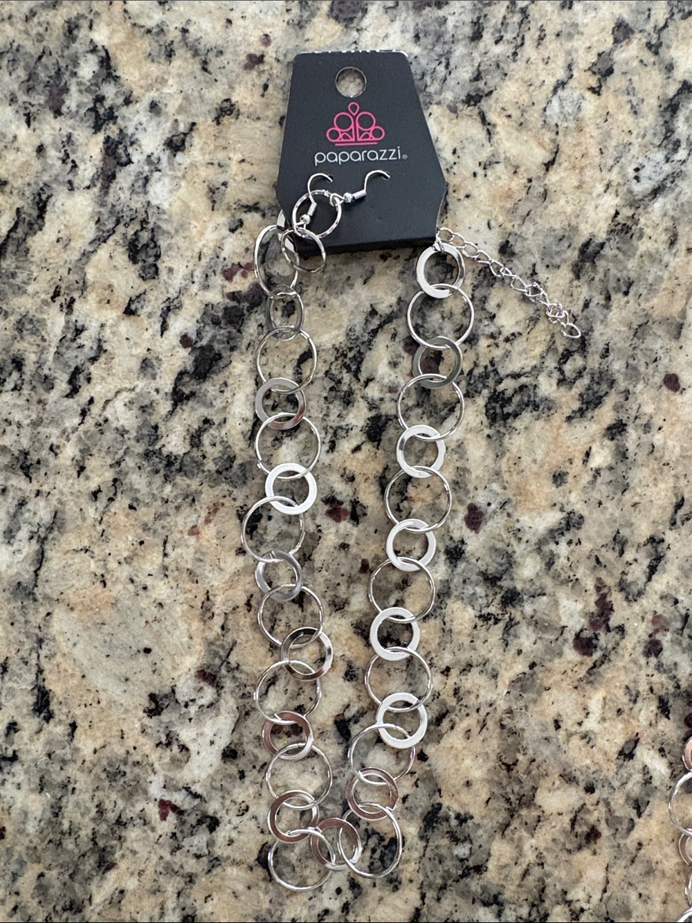 paparazzi Silver Linked Circle Statement Necklace